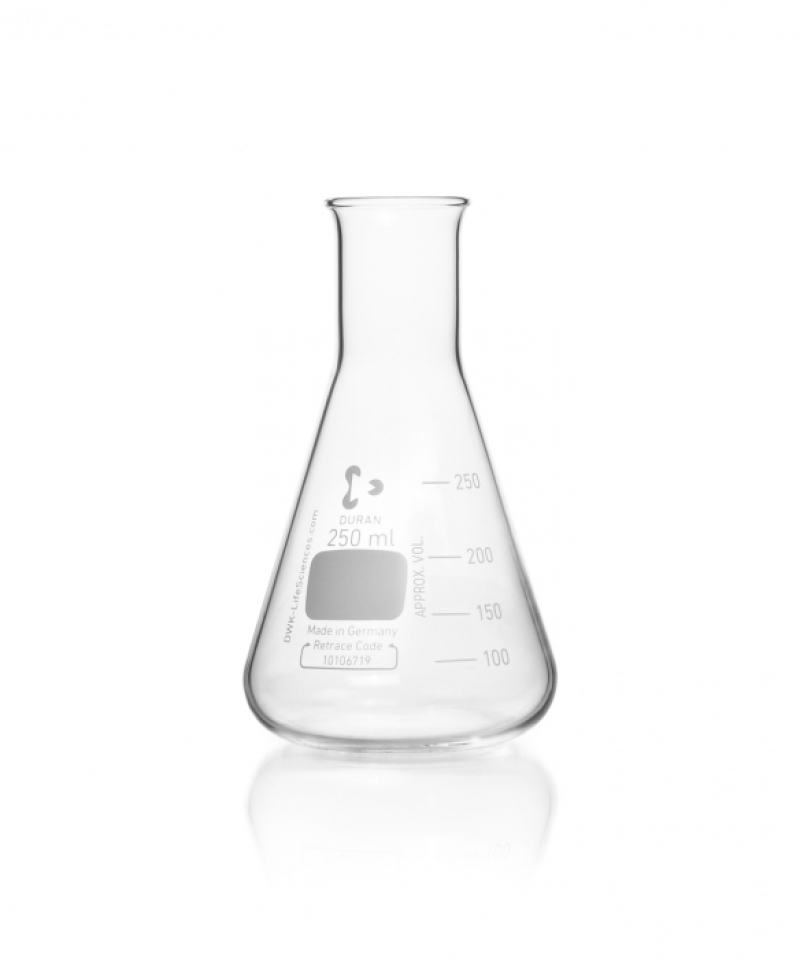 Beuta graduata Erlenmeyer, a collo stretto